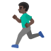 man running, dark skin tone